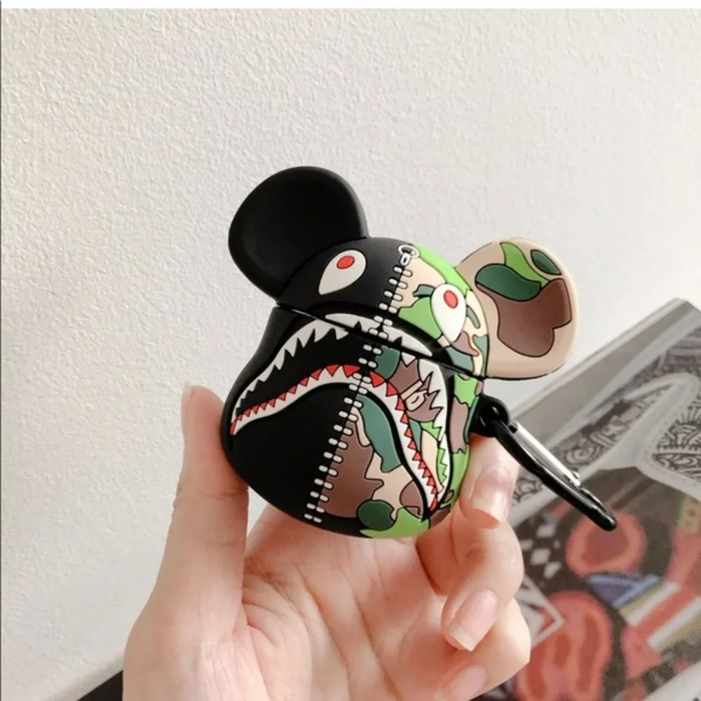 Bape Shark Camo Silicone Cover For AirPods…